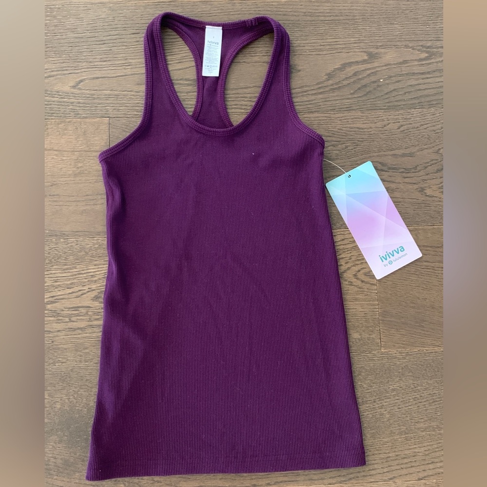 Lululemon Ivivva “Keep UR cool racer back tank” size 8 magenta colour